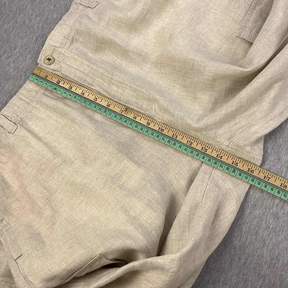 Tommy Bahama Linen Cargo Pants Mens XXL (44x34) Natural Light Beige Loose Relax